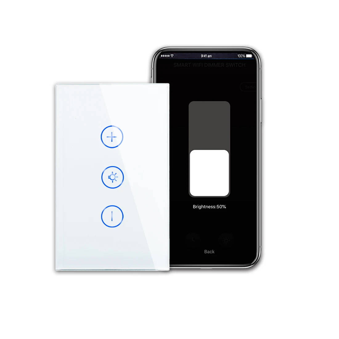 Bingoelec Remote Control Home Automation Wifi 220V Relay Wall Touch Dimmer Switch Tuya