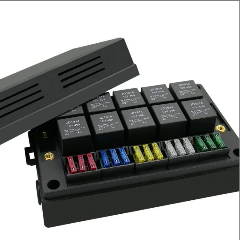 Module Relay Slot Shengruichi Fuse Relay Box - 15 Slots Fuse Holder & 10 Slots Relay Panel