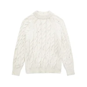 Foreign Trade Autumn New Women's Fashion Korean Style Loose Pullover Knitted Sweater for Women