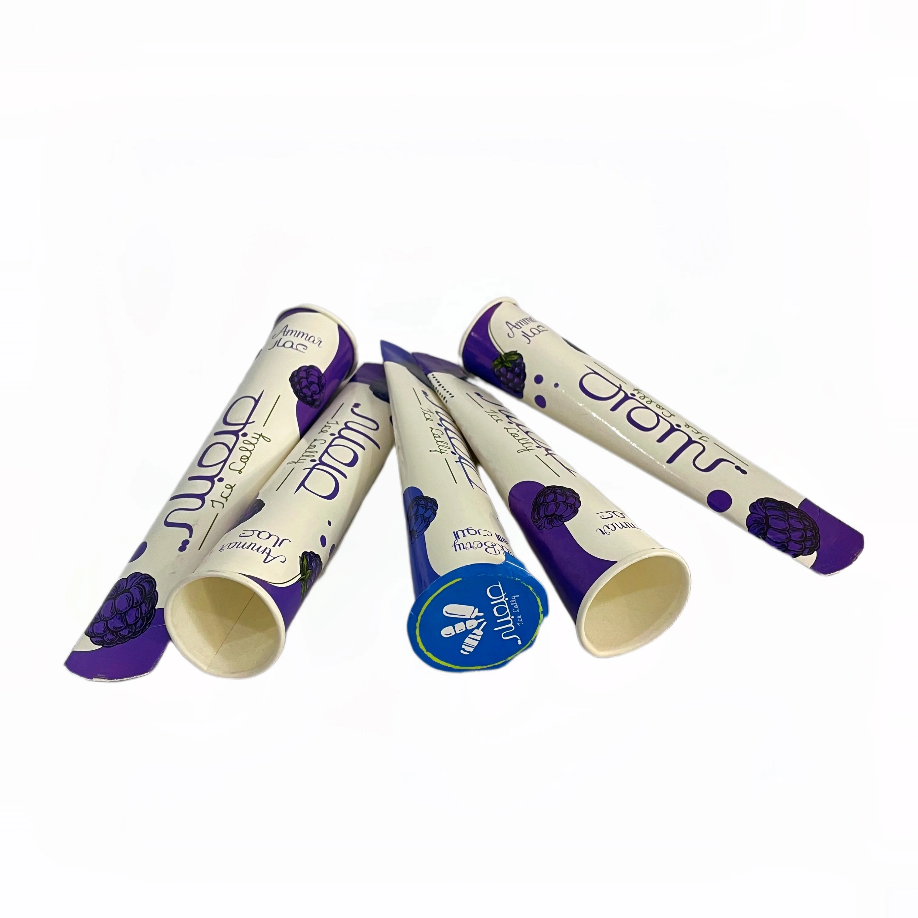 Custom Calippo Tube Ice Cream Packaging Paper Cup Container Ice Cream Squeeze Paper Tube With Paper Lid