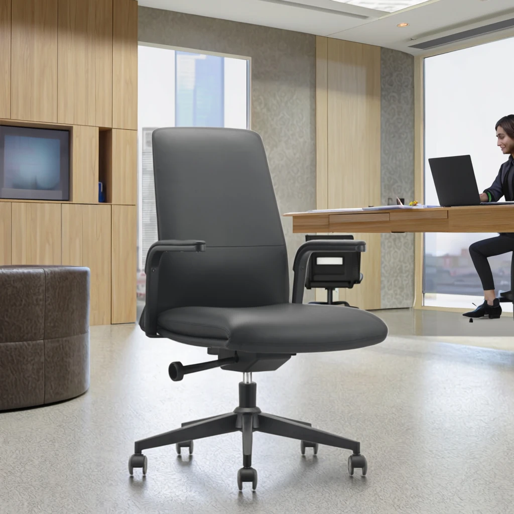 Economy Modern Ergonomic Leather Executive Office Task Chair with Adjustable Height for Home Use 3