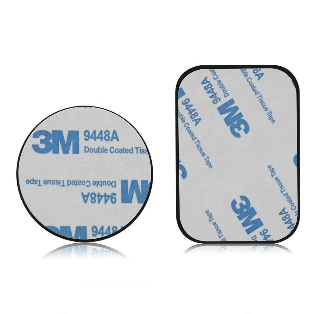 Универсальные Сменные железные пластины крепление с 3M клейкой прямоугольной круглой металлической пластиной для магнитного автомобильного держателя телефона