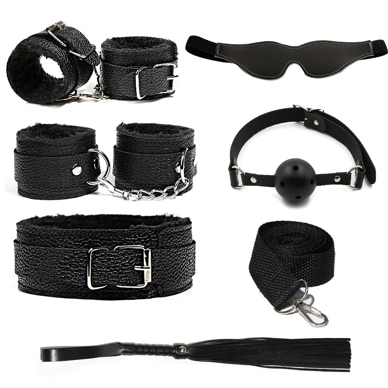 Roleplay Game Sex Handcuffs Bdsm Restraint Kit Suit Adult Sm 8pcs Bondage Set Sex Toys For