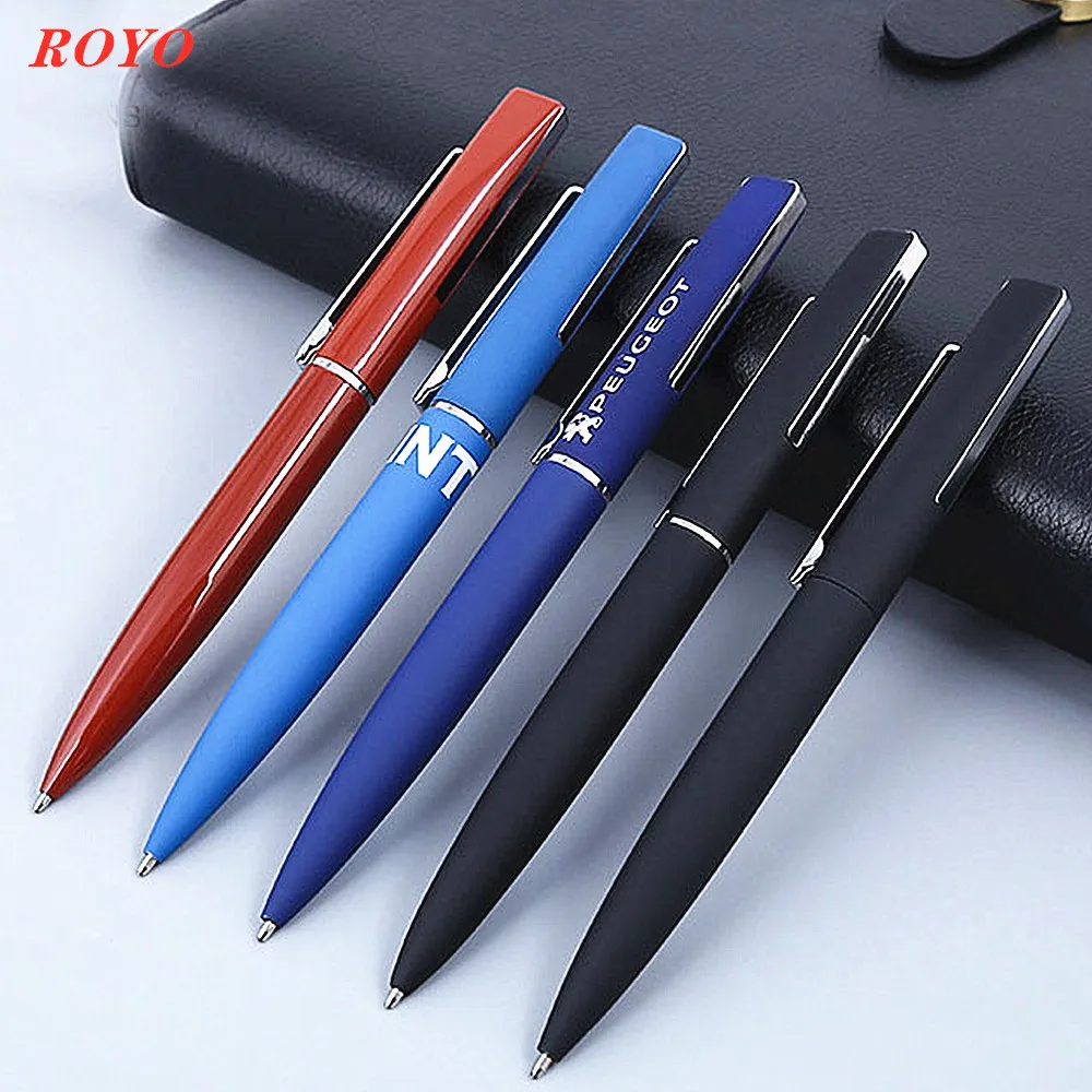 Metal Ball Pen Black White Simple Luxury Fine Ballpoint Pens With Custom Logo for Business Gift and Promotional