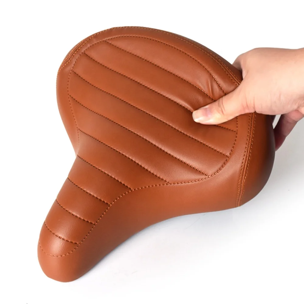 thumbnail image 2 of UPKOCH Vintage Leather Bike Saddle Cushion Comfortable Road Bike Seat 2 of 11
