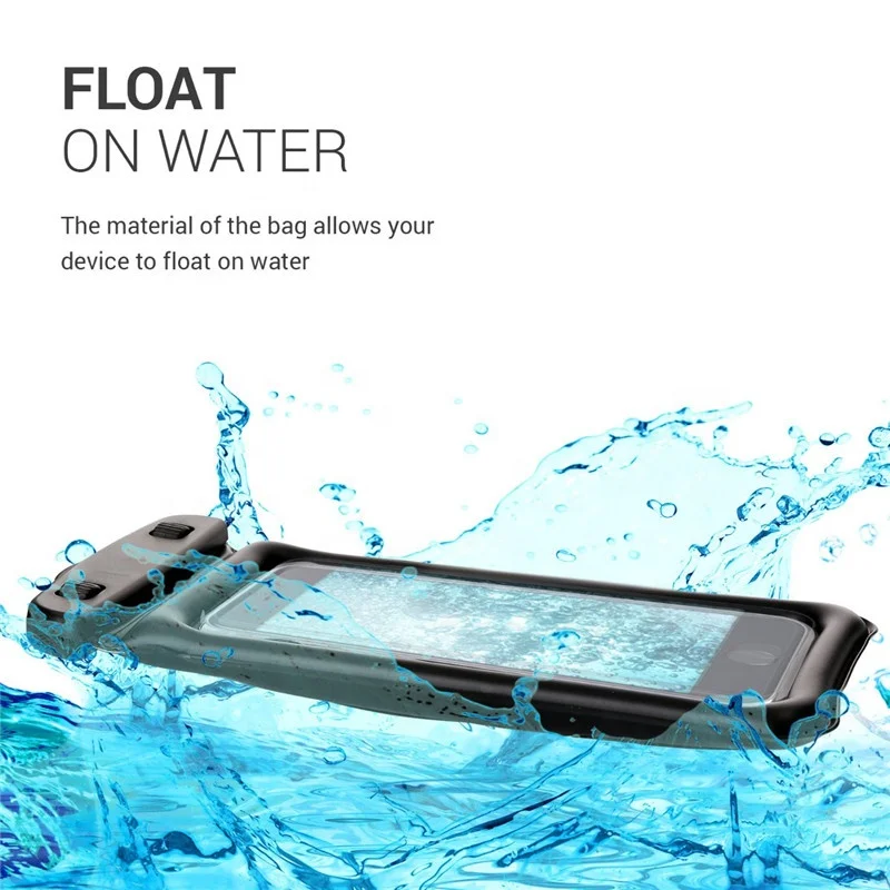 Inflatable Waterproof Phone Case with Arm Band Dry Bag Pouch for Mobile Phones