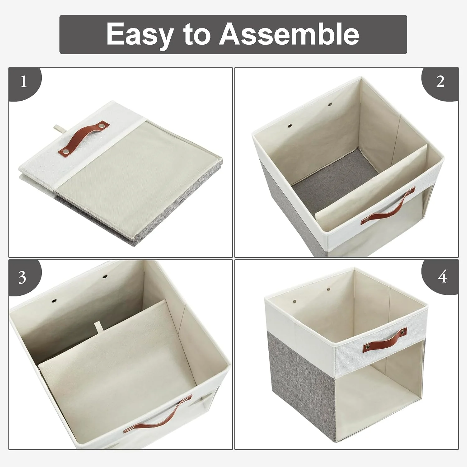 Linen Foldable Storage Baskets Fabric Clothing Storage Organizers Box Bins clear Storage Box