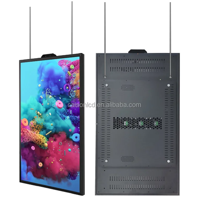 43 inch hanging LCD advertising display  FHD/4K Ceiling Digital signage and display 1000 intelligent high brightness display manufacture