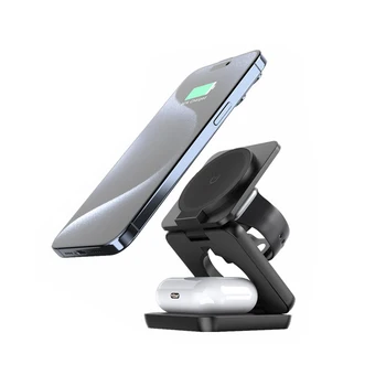 Factory Wholesale Price3 In 1 Wireless Charger 15W Fast Multi-funtional Wireless Charging Dock Stand Station