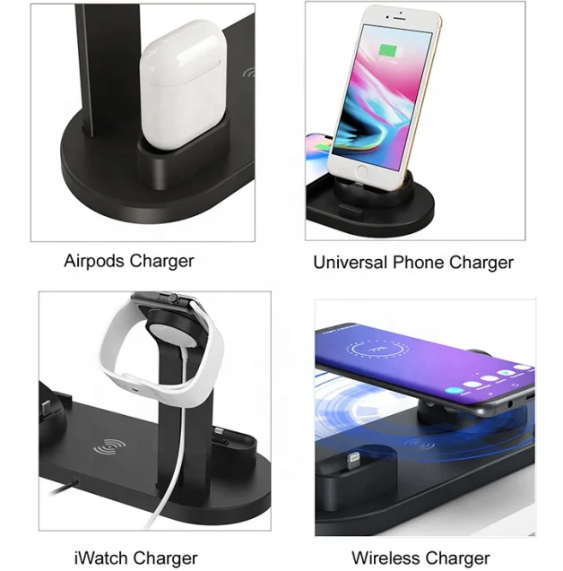 modern wireless charger mental wireless power bank phone mount certificate 4 IN 1portable 15W stand slim thin wireless charger