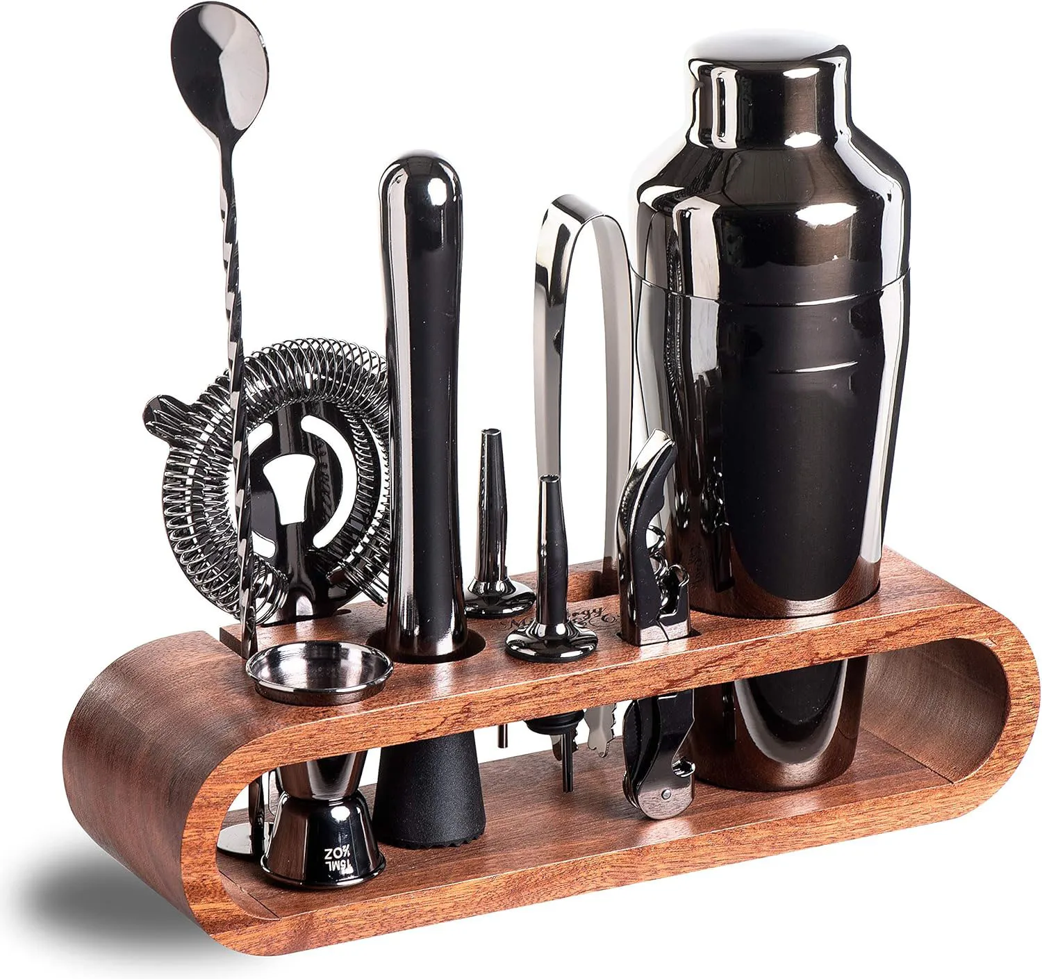 10-Piece Reusable Stainless Steel Cocktail Shaker Set with Bar Tools Customized Color & Engraving Options