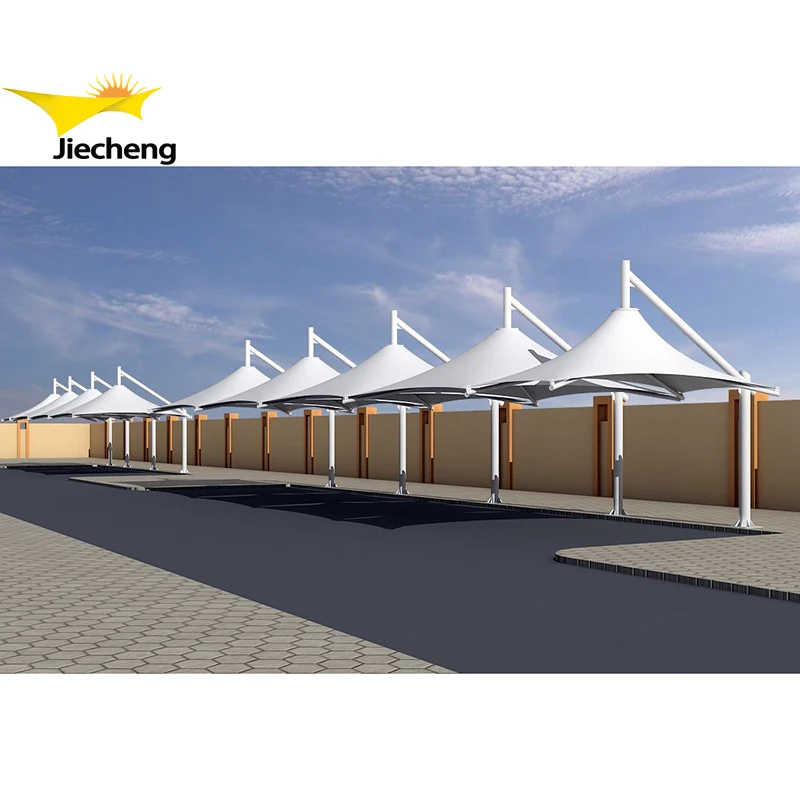 PVDF /PVC Waterproof Stretch Membrane Structure Car Parking Cover Tent Garage