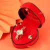 5 piece set-watch necklace earrings ring gift box-t118k-12