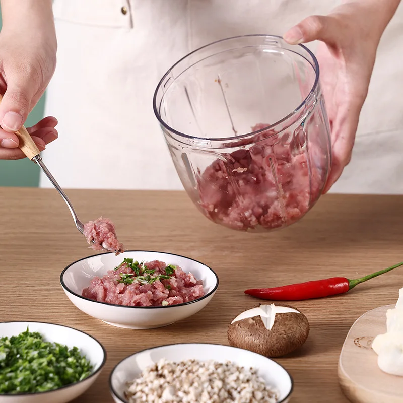 Manual Food Chopper -Portable Hand Pull String Garlic Mincer