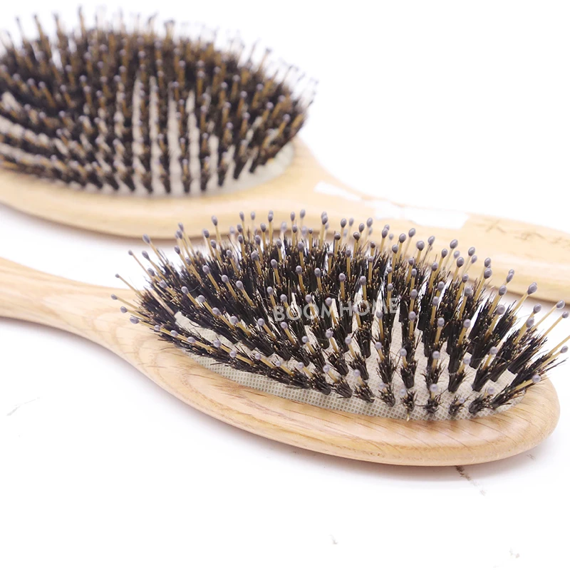 High Quality Wooden Boar Bristle Custom Hair Brush Factory Directly Paddle Detangling Hair