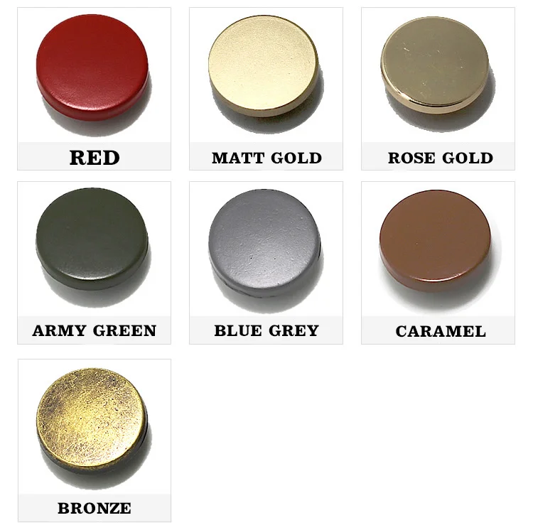 Colorful 15mm Metal Nickel Free Snap Buttons - Custom Made