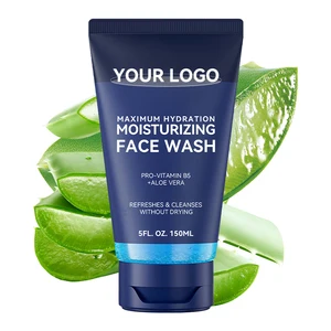 Organic Men's Facial Cream Custom Wholesale Soothing & Hydrating Aloe Vera & Vitamin B5 Oil Control & Anti-Acne