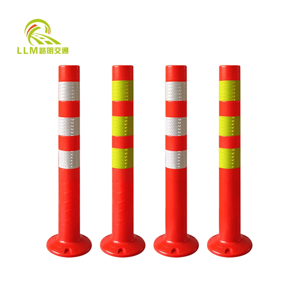 Road Safety Reflective Pillars Fixed Warning Delineator Plastic Flexible Traffic Lane Divider
