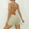 olive green short jumpsuit