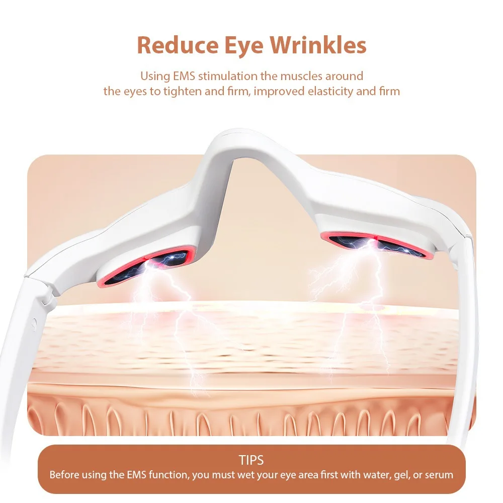 EMS Microcurrent Infrared Heated Eye Massager Vibration Lift Skin Remove Wrinkle Dark Circle