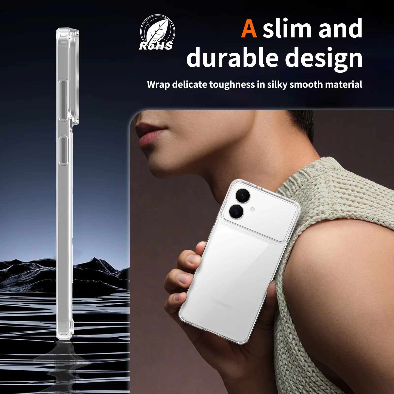 product laudtec tpu pc clear phone cases for samsung galaxy s26 edge ultra thin lightweight cover anti yellow shell simple sjk1103-9