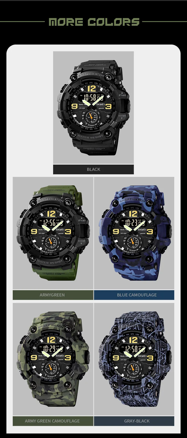 Skmei 1637 Shock Watches Men Wrist Relojes Hombre Digital Sports ...