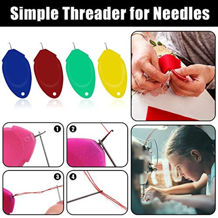 Automatic Mini Needle Threader 3mm Thickness Simple Plastic Wire Loop DIY Tool for Elderly and Disabled Individuals