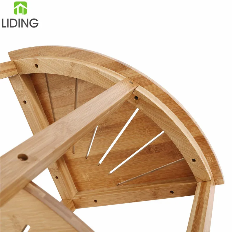 Бамбук Многофункциональный стул для душа душевая скамья 2-ярусная полка для хранения