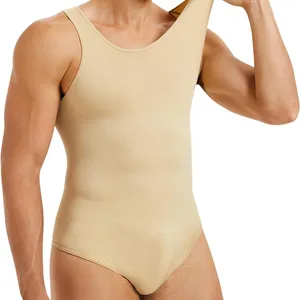OEM ODM Custom logo Body Shaper Compression Flat Tummy Control Shapewear Vest Bodysuit for Man