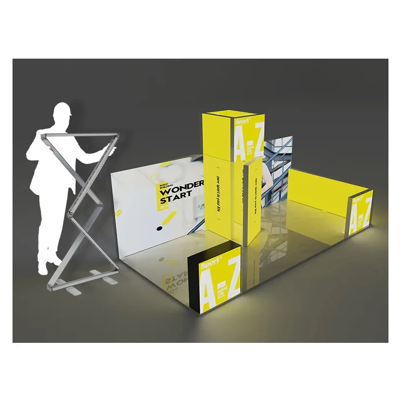 TianLang Fabric Light Box Exhibition Booths 3*3 Trade Show Booth Seg Lightbox Backlit Walls Booth Display