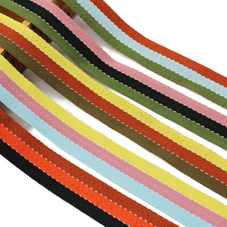 Прямая Продажа с фабрики оптовая продажа 28 мм переработанные полиэфирные полосатые ленты для сумок одежды
