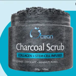 Private Label Exfoliates Body Scrub Purify Skin Activated Charcoal Scrub Deep Cleansing Charcoal Scrub
