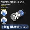 Testa a LED con anello da 16 mm - Acciaio inossidabile