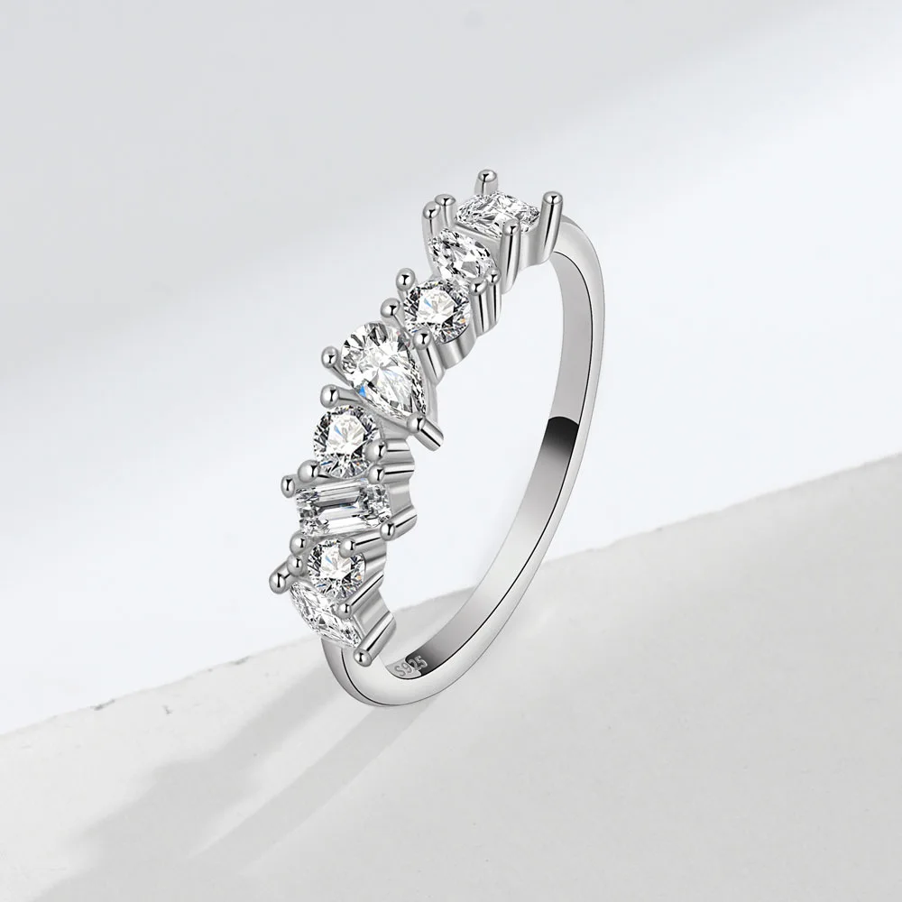Manufacturer Wholesale 925 Sterling Silver Zircon Ring D Color