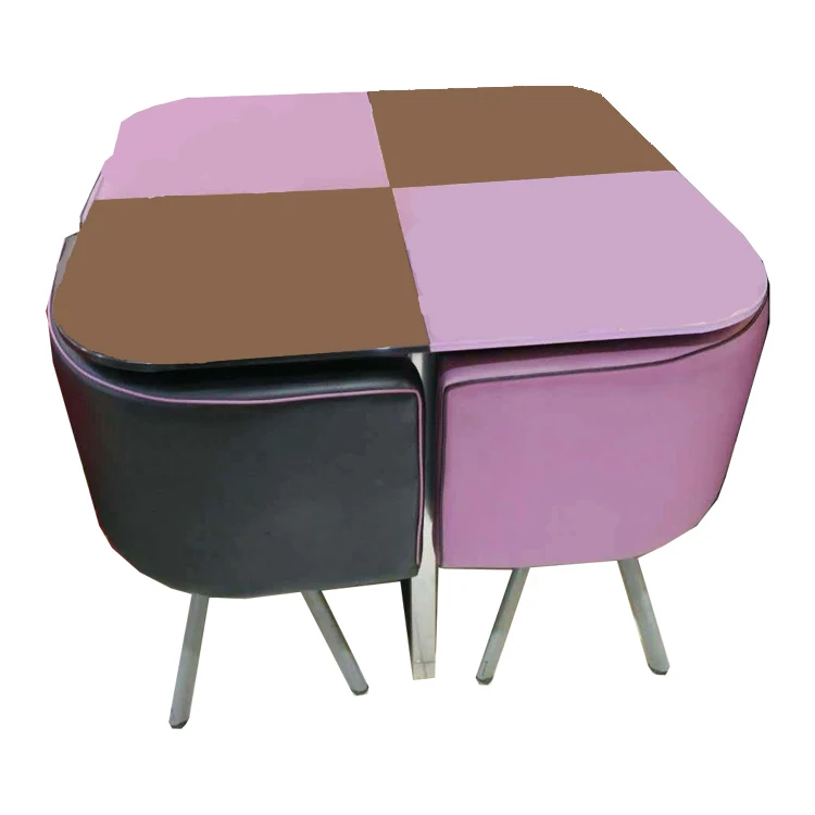 Modern Design Elegant Glass and Chrome Dining Table Chairs Set Made in China Factory