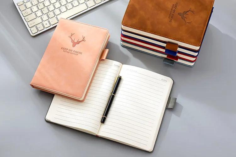 Customized logo luxury pu leather journal notebook a5book cover paper leather diary 2026 planner printing pastel hardcover