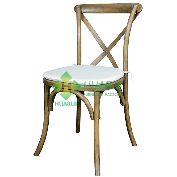 Huarui Modern Solid Wood X Chair Crossback Stack for Outdoor Farmhouse Wedding Events Hotels-Versatile Furniture Design