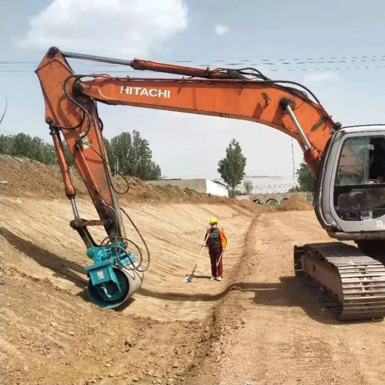 Excavator Drum Compactor Machine Is Designed for Soil Compaction in Trenches Foundations or Slope Applications