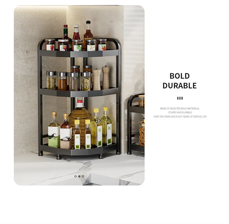 Kitchen Corner Condiment Rack Countertop Shelf Multi-layer Condiment ...