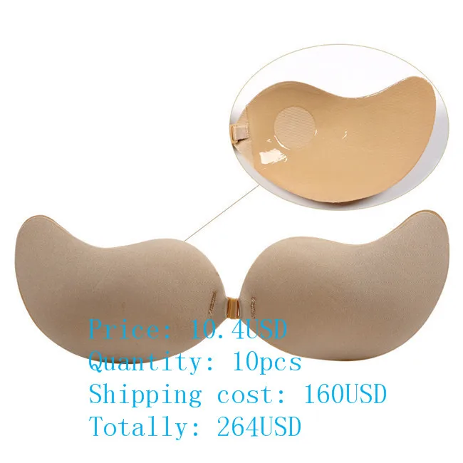 Push up Invisible Seamless Strapless Backless Adhesive Silicone Bra