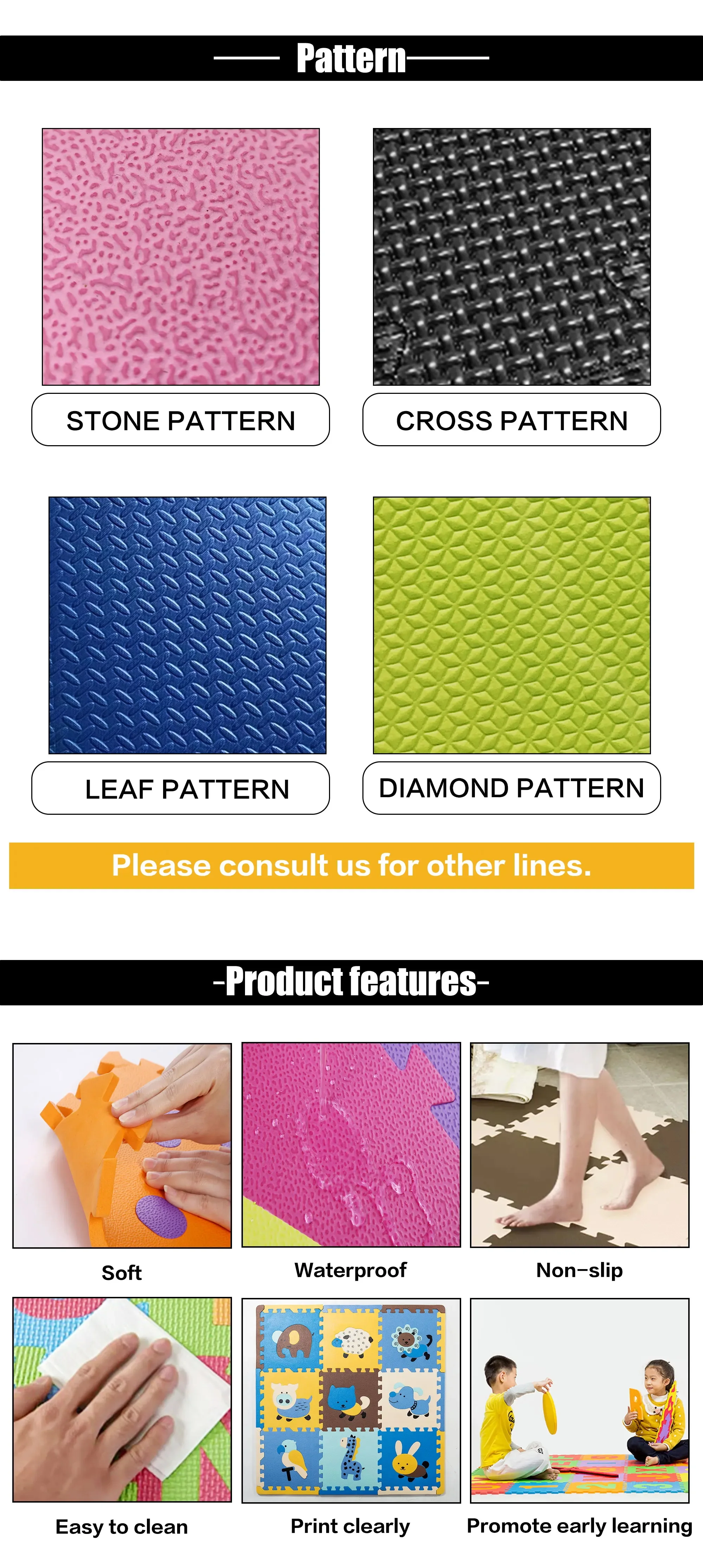 50x50cm Swimming Pool Flooring Mat EVA Foam Mat Manufacturer Good Quality Blue Color 8mm factory
