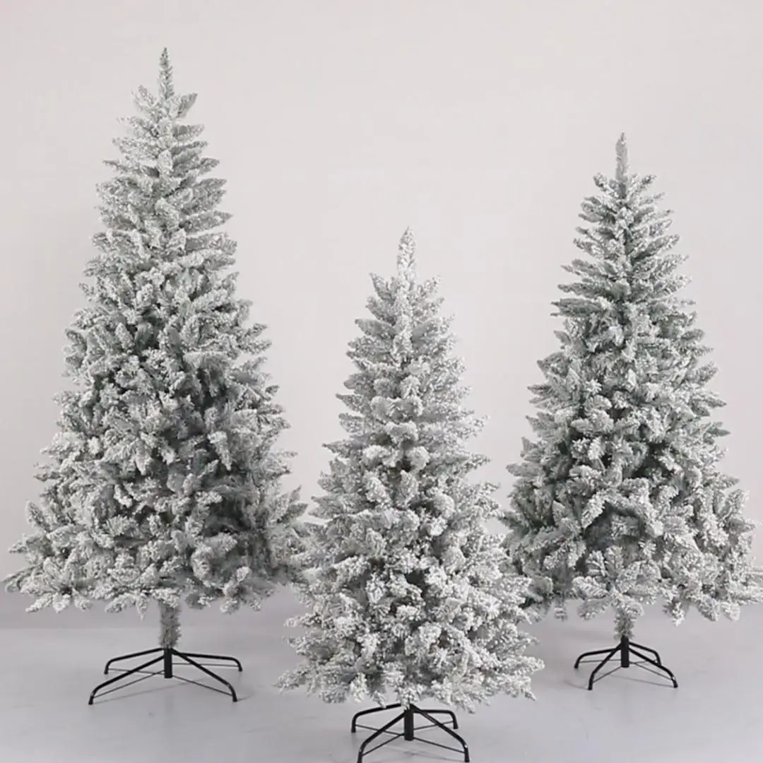 M875卸売180cm 210cm 240cmLEDライトPVCクリスマスツリー装飾白い雪