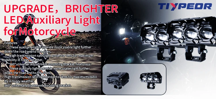 product tiypeor hot sale universal 30w motorcycle brighter hi q fog auxiliary driving led headlight spotlight for off road atv utv-2