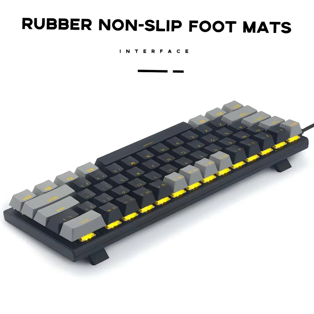 LOW  MOQ  LOGO Customize  Professional 61 Key LED Backlit Mechanical Gaming Keyboard USB Wired 60 Percent Mechanical Keyboard