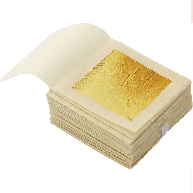 Cakes & Chocolates 10 Sheets Health & Spa Decoration Edible Gold Leaf Sheets，10 Sheets 4.33 cm Gold Foil for Cooking 