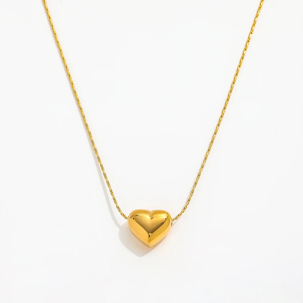 Joolim Jewelry 18k Gold Plated Individuality Solid Heart Pendant Dainty ...