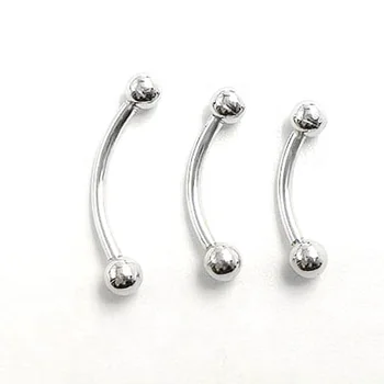 Fashion NEW Hip Hop Curved Barbell Piercing 16G Jewelry Belly Button Ring Platinum Plated Eyebrow Ear Nose Lip Navel Rings Woman
