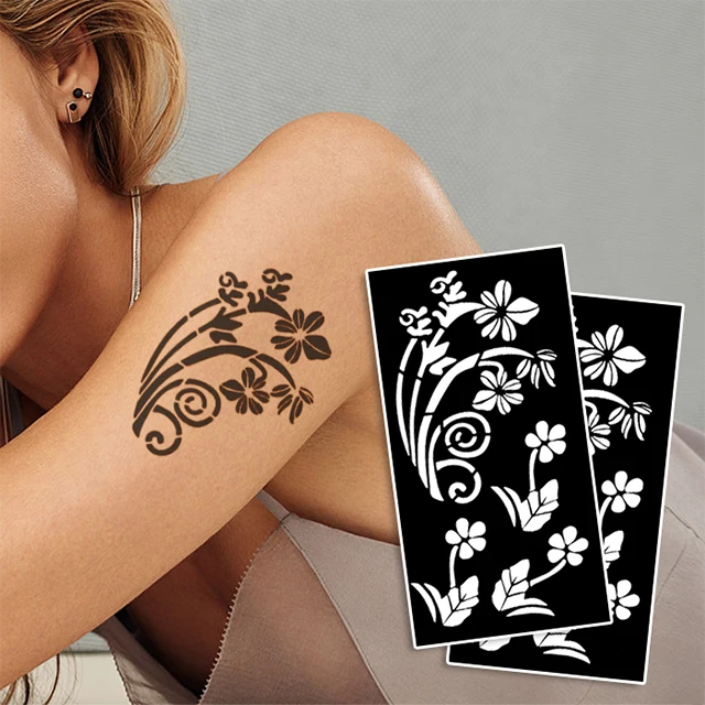 Heart Stream  Glitter Tattoo Stencil – Henna Caravan