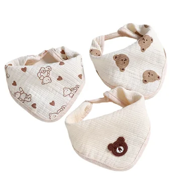 Baby Bibs Bandana Cotton Baby Bibs for Baby Double-side Triangle Saliva Towel Soft Cotton Burp Cloth Wholesale