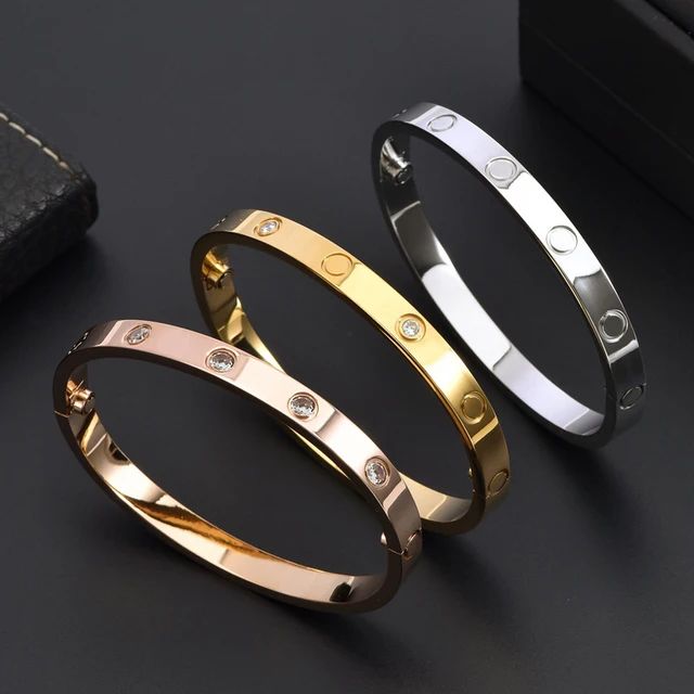 Titanium Steel Bangle Bracelet for Couples Fashion Bracelet Screwdriver Design Suitable Sizes 15# 23# Jewelry Gift